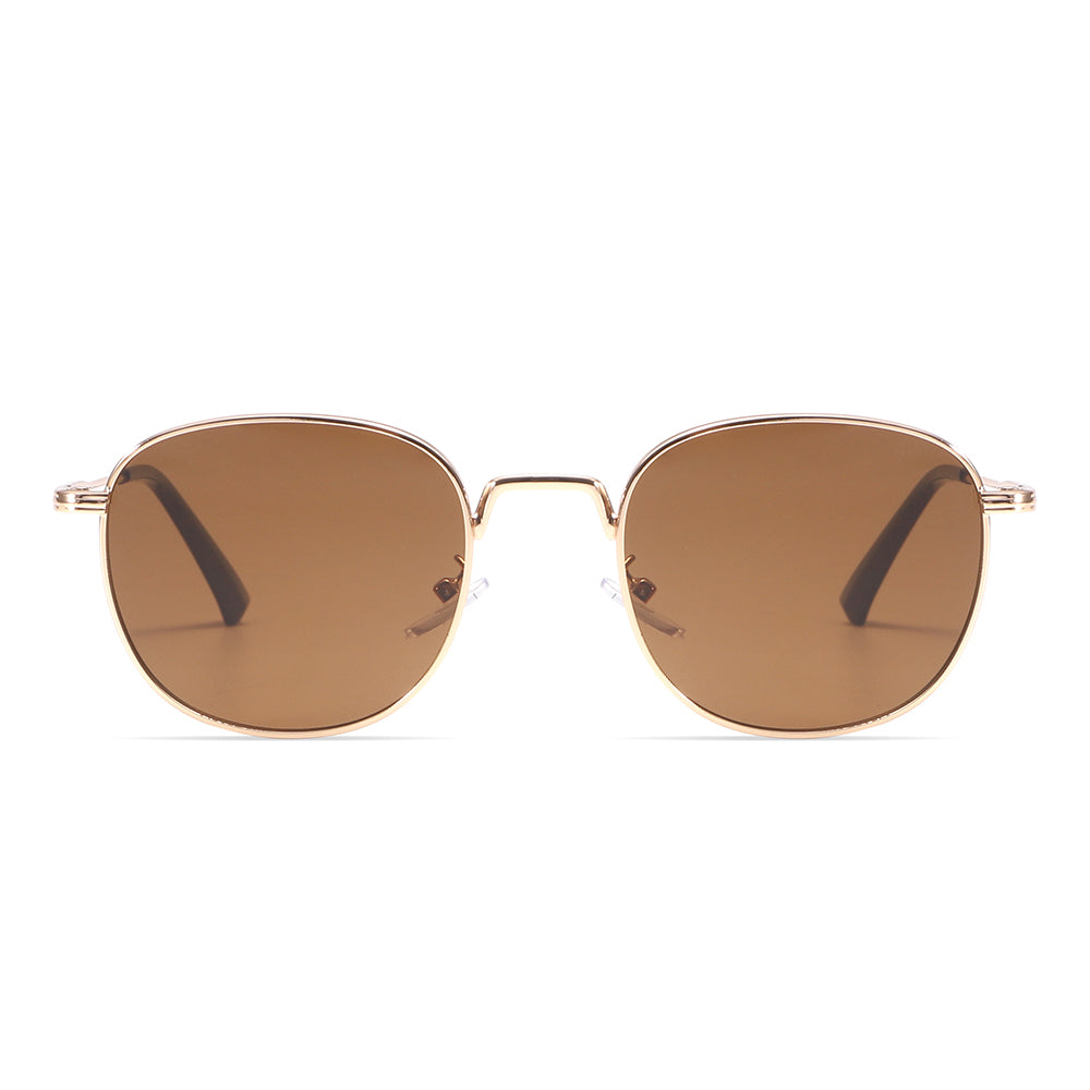 Rose Gold Retro-Vintage Round Tinted Sunglasses